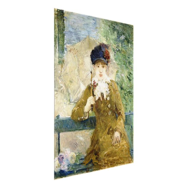 Glasbild - Kunstdruck Berthe Morisot - Dame mit Sonnenschirm - Hoch 3:4