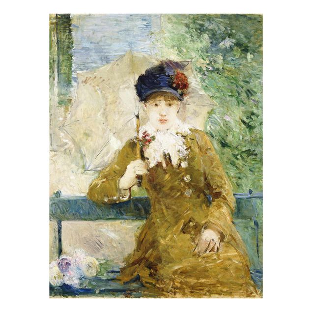 Glasbild - Kunstdruck Berthe Morisot - Dame mit Sonnenschirm - Hoch 3:4
