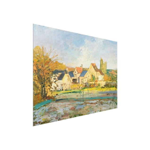 Glasbild - Kunstdruck Camille Pissarro - Landschaft bei Pontoise - Impressionismus Quer 4:3
