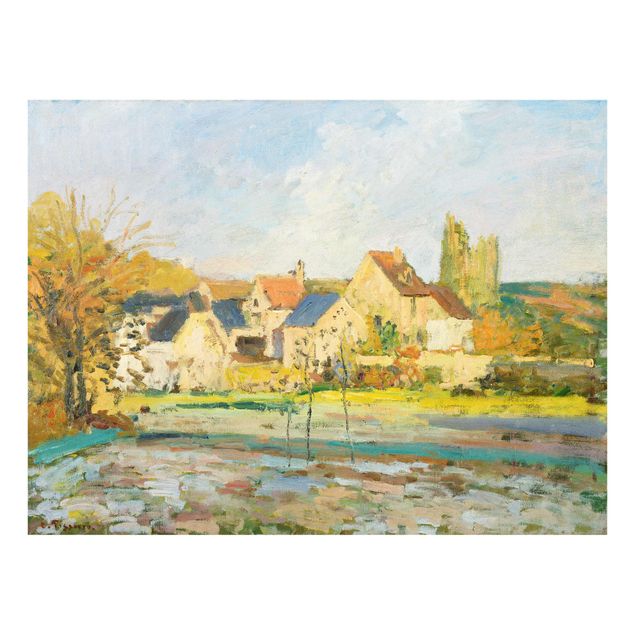 Glasbild - Kunstdruck Camille Pissarro - Landschaft bei Pontoise - Impressionismus Quer 4:3