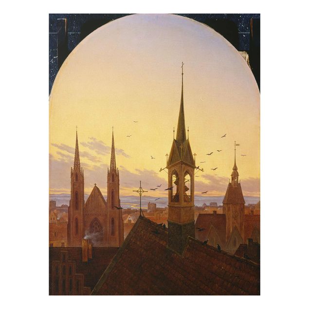 Glasbild - Kunstdruck Carl Gustav Carus - Frühläuten - Hoch 3:4