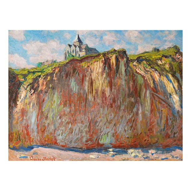 Glasbild - Kunstdruck Claude Monet - Die Kirche von Varengeville im Morgenlicht - Impressionismus Quer 4:3