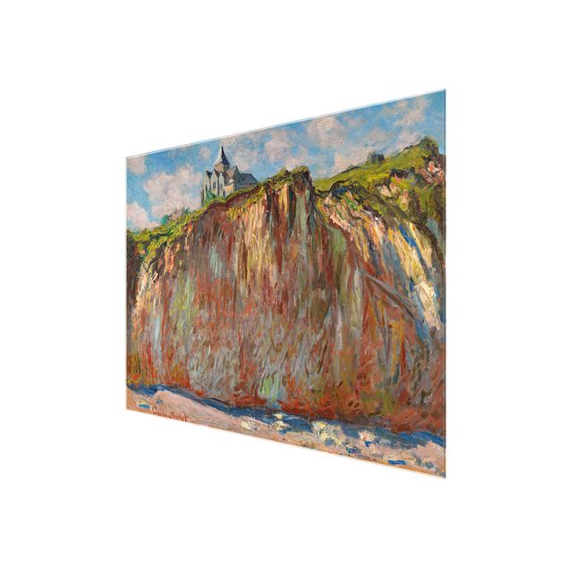 Glasbild - Kunstdruck Claude Monet - Die Kirche von Varengeville im Morgenlicht - Impressionismus Quer 4:3