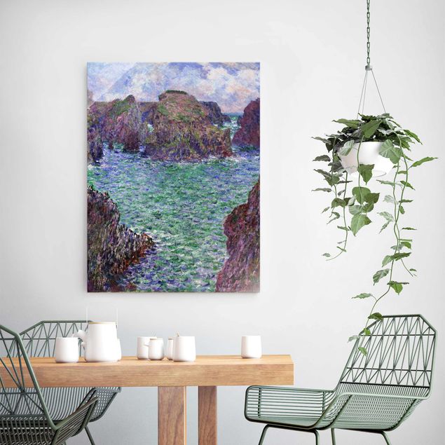 Glasbild - Kunstdruck Claude Monet - Port-Goulphar, Belle-Île - Impressionismus Hoch 3:4