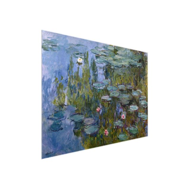 Glasbild - Kunstdruck Claude Monet - Seerosen (Nympheas) - Impressionismus Quer 4:3