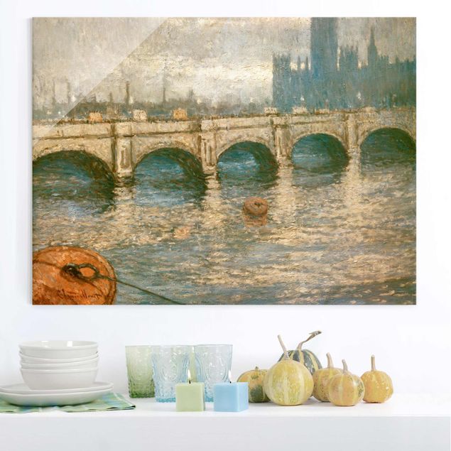Glas Magnettafel Claude Monet - Themsebrücke