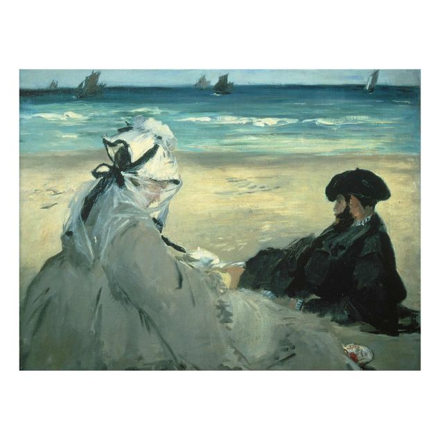 Glasbild - Kunstdruck Edouard Manet - Am Strand - Quer 4:3