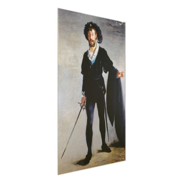 Glasbild - Kunstdruck Edouard Manet - Der Sänger Jean-Baptiste Faure als Hamlet - Hoch 2:3
