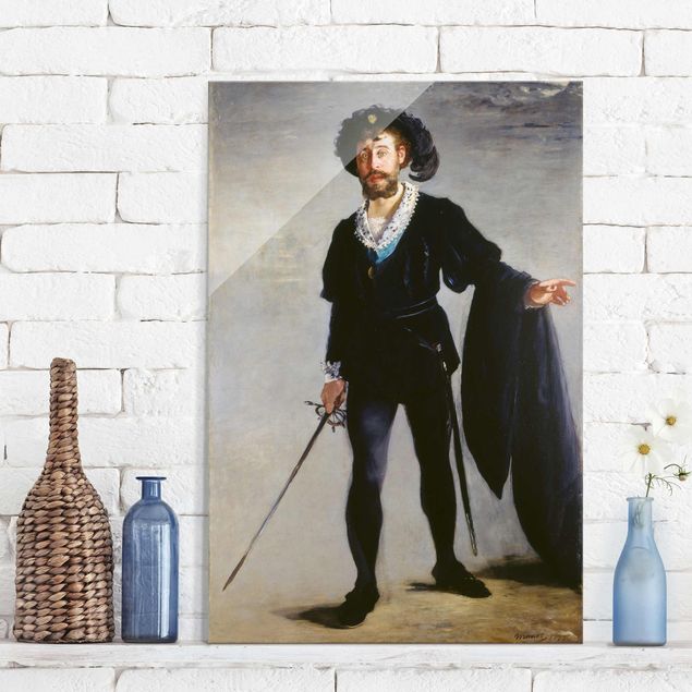 Glas Magnettafel Edouard Manet - Der Sänger Jean-Baptiste Faure als Hamlet