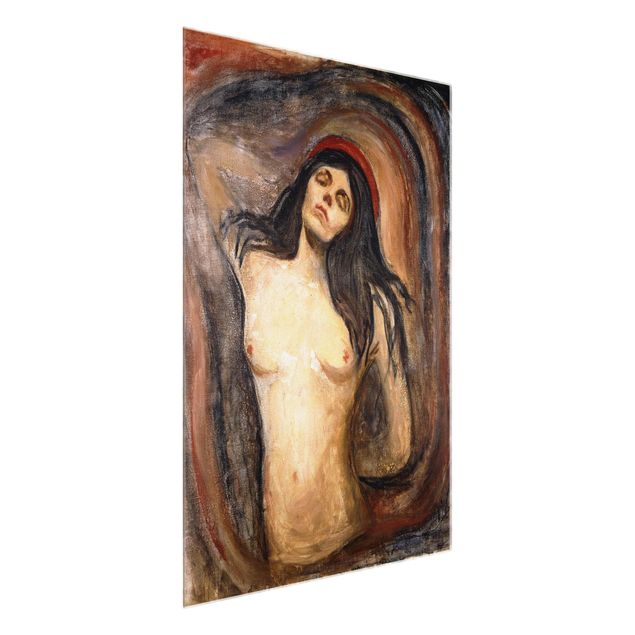 Glasbild - Kunstdruck Edvard Munch - Madonna - Expressionismus Hoch 3:4