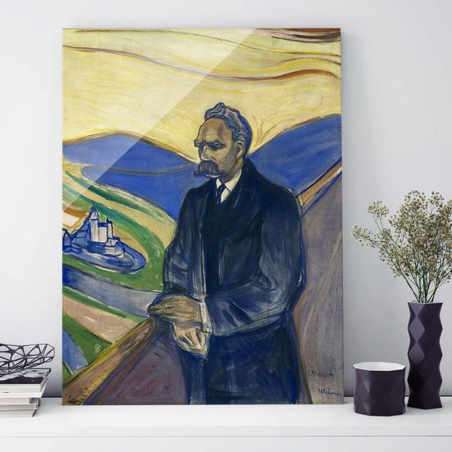 Glas Magnettafel Edvard Munch - Porträt Nietzsche
