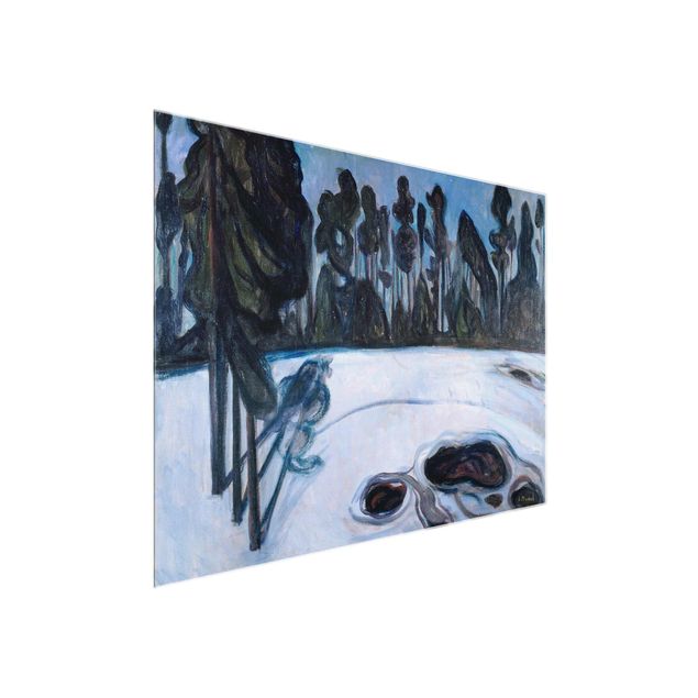 Glasbild - Kunstdruck Edvard Munch - Sternennacht - Expressionismus Quer 4:3