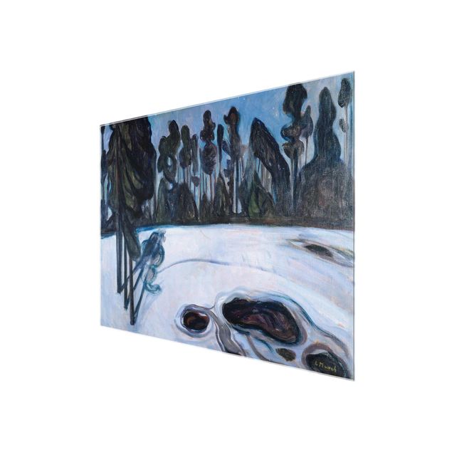 Glasbild - Kunstdruck Edvard Munch - Sternennacht - Expressionismus Quer 4:3
