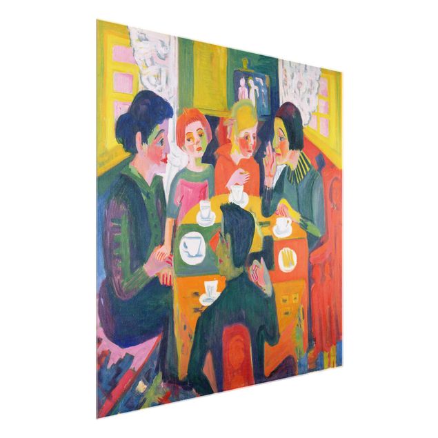 Glasbild - Kunstdruck Ernst Ludwig Kirchner - Kaffeetisch - Quadrat 1:1