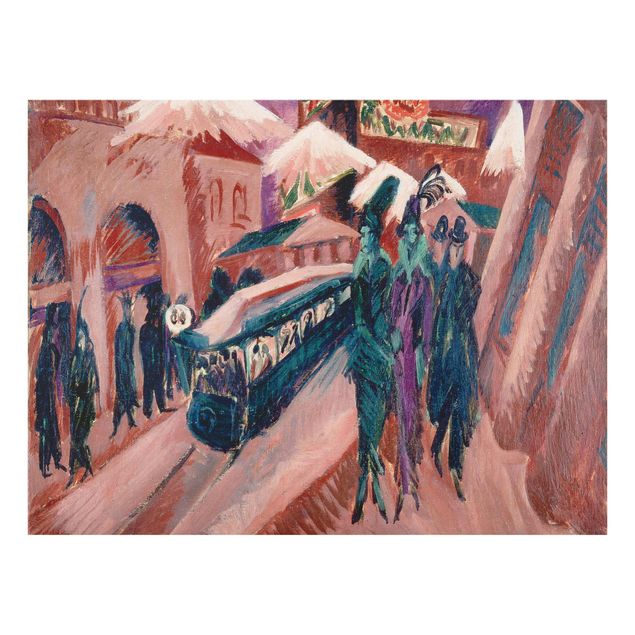 Glasbild - Kunstdruck Ernst Ludwig Kirchner - Leipziger Straße mit elektrischer Bahn - Quer 4:3