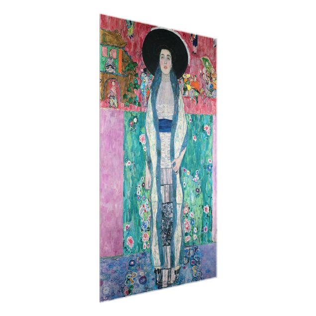 Glasbild - Kunstdruck Gustav Klimt - Bildnis Adele Bloch-Bauer II - Jugendstil Hoch 2:3