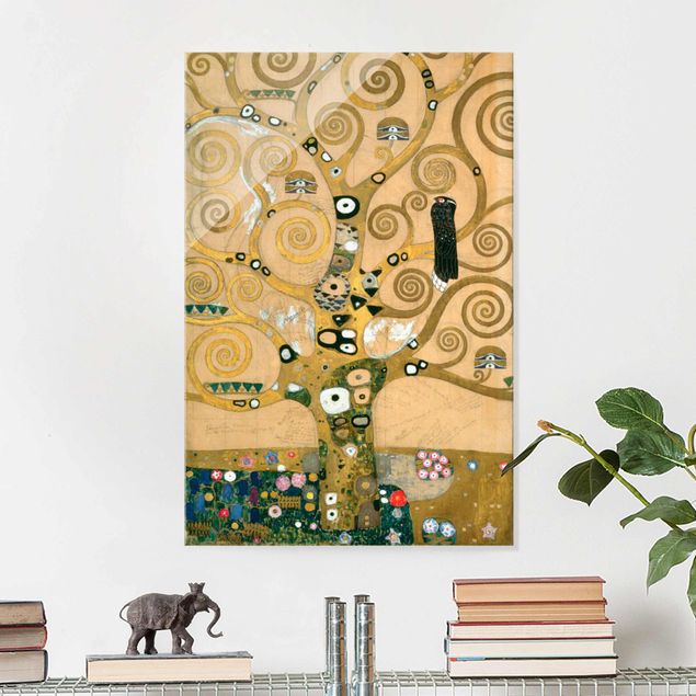 Glas Magnettafel Gustav Klimt - Der Lebensbaum