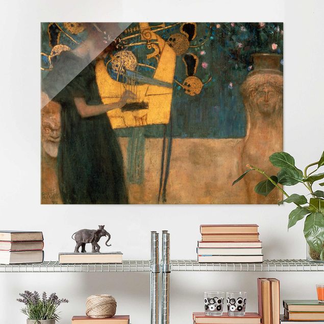 Glas Magnetboard Gustav Klimt - Die Musik