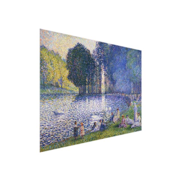 Glasbild - Kunstdruck Henri Edmond Cross - Der See im Bois de Bologne - Pointillismus - Quer 4:3