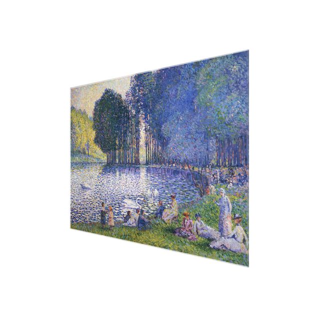 Glasbild - Kunstdruck Henri Edmond Cross - Der See im Bois de Bologne - Pointillismus - Quer 4:3