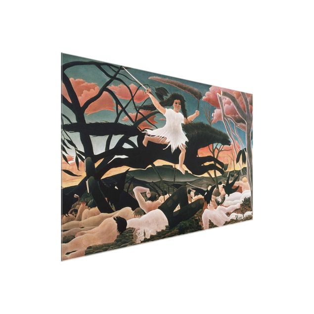 Glasbild - Kunstdruck Henri Rousseau - Der Krieg oder der Reiterzug des Unfrieden - Quer 3:2