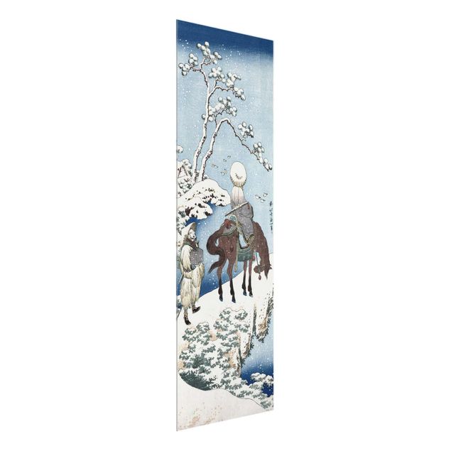 Glasbild - Kunstdruck Katsushika Hokusai - Der chinesische Dichter Su Dongpo - Panorama Hoch