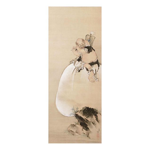 Glasbild - Kunstdruck Katsushika Hokusai - Hotei. Edo-Zeit - Panorama Hoch