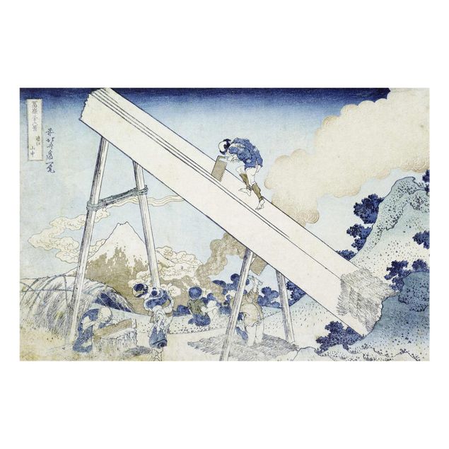 Glasbild - Kunstdruck Katsushika Hokusai - In den Totomi Bergen, aus der Serie '36 Ansichten des Berges Fuji' - Quer 3:2