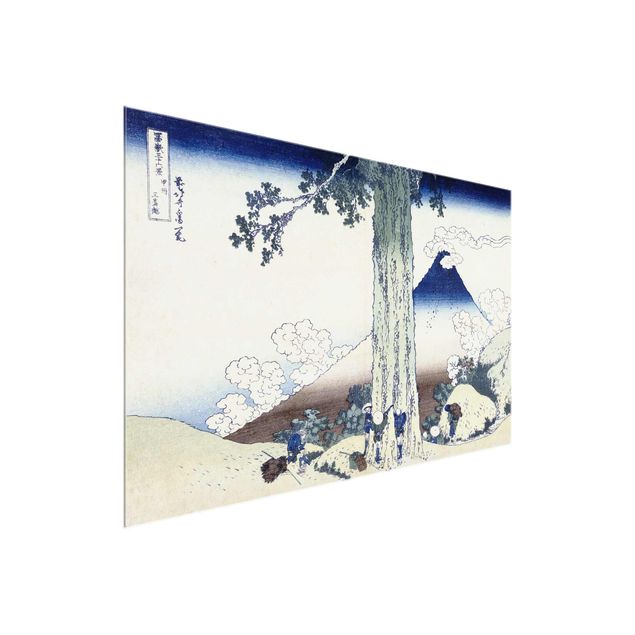 Glasbild - Kunstdruck Katsushika Hokusai - Mishima Pass in der Provinz Kai - Quer 3:2