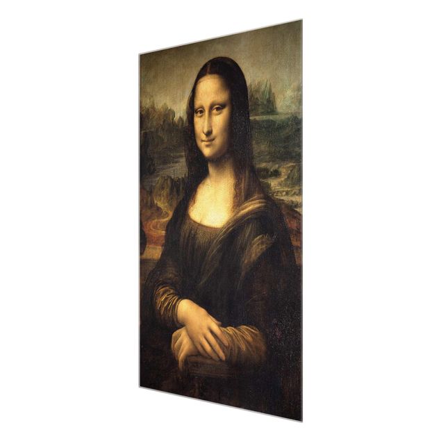 Glasbild - Kunstdruck Leonardo da Vinci - Mona Lisa - Hoch 2:3