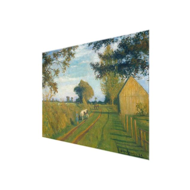 Glasbild - Kunstdruck Otto Modersohn - Weg (Timpen) in der Abendsonne - Quer 4:3