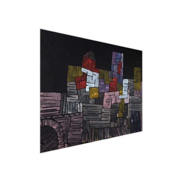 Glasbild - Kunstdruck Paul Klee - Altes Gemäuer Sizilien - Expressionismus Quer 4:3