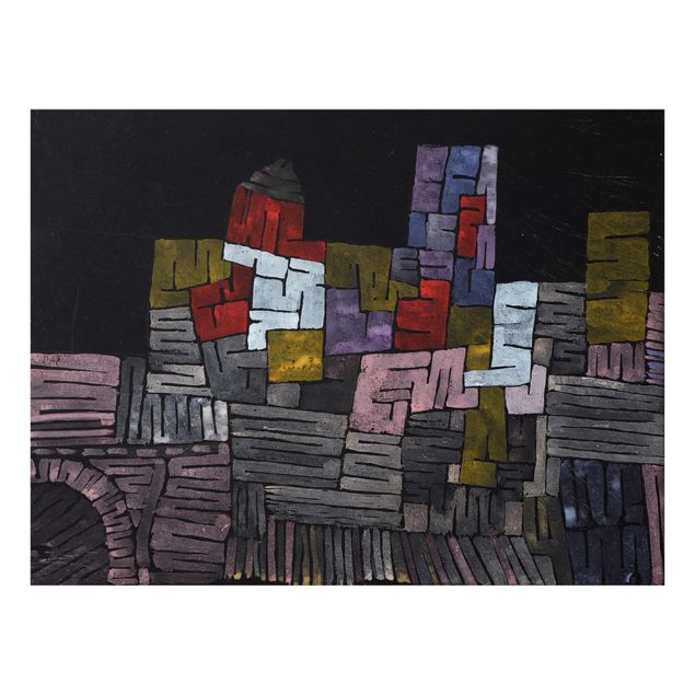 Glasbild - Kunstdruck Paul Klee - Altes Gemäuer Sizilien - Expressionismus Quer 4:3