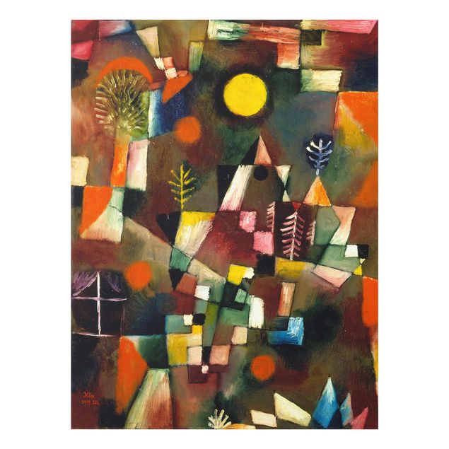 Glasbild - Kunstdruck Paul Klee - Der Vollmond - Expressionismus Hoch 3:4