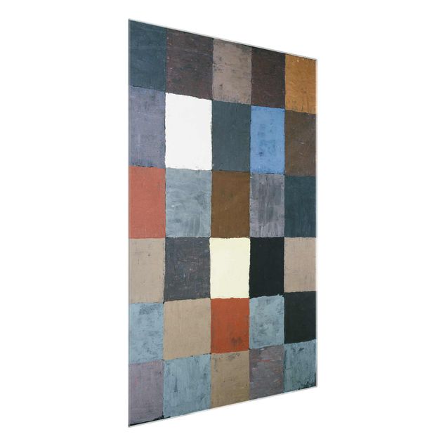Glasbild - Kunstdruck Paul Klee - Farbtafel (auf maiorem Grau) - Expressionismus Hoch 3:4