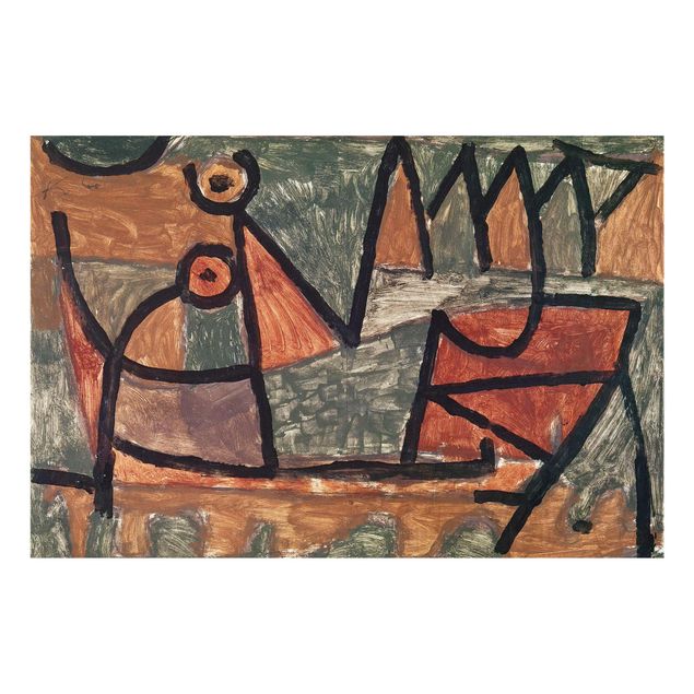 Glasbild - Kunstdruck Paul Klee - Finstere Bootsfahrt - Expressionismus Quer 3:2