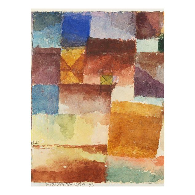 Glasbild - Kunstdruck Paul Klee - In der Einöde - Expressionismus Hoch 3:4