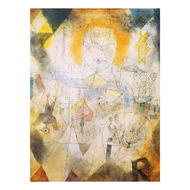 Glasbild - Kunstdruck Paul Klee - Irma Rossa, die Bändigerin - Expressionismus Hoch 3:4