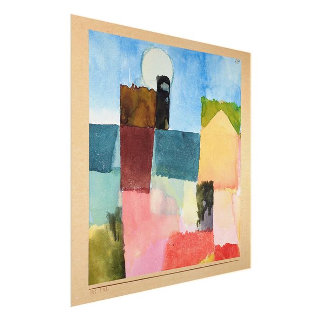 Glasbild - Kunstdruck Paul Klee - Mondaufgang (St. Germain) - Expressionismus Quadrat 1:1