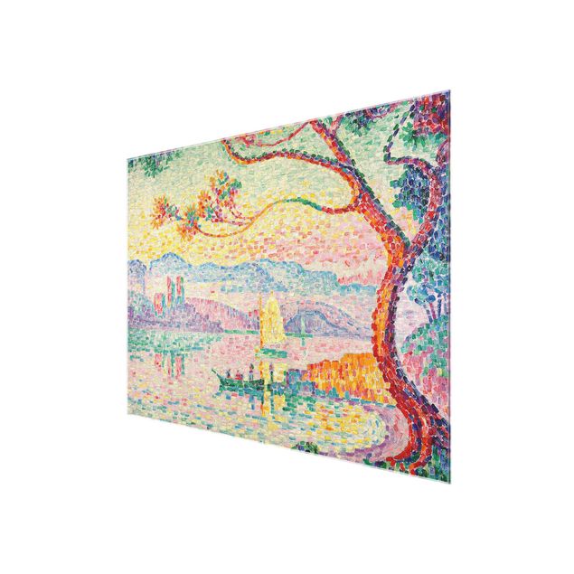 Glasbild - Kunstdruck Paul Signac - Der Hafen von Antibes - Pointillismus - Quer 4:3