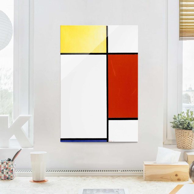 Glasbild - Kunstdruck Piet Mondrian - Komposition I - Hoch 2:3