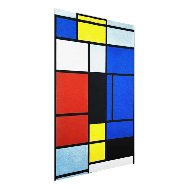 Glasbild - Kunstdruck Piet Mondrian - Tableau No. 1 - Hoch 3:4