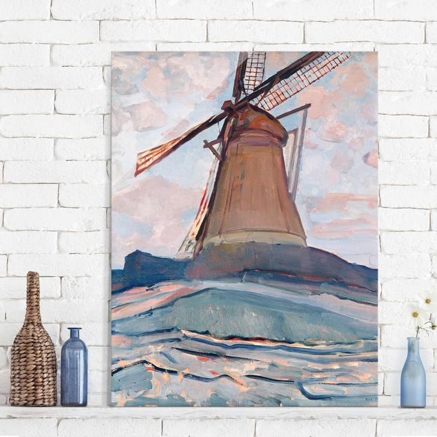 Glas Magnettafel Piet Mondrian - Windmühle