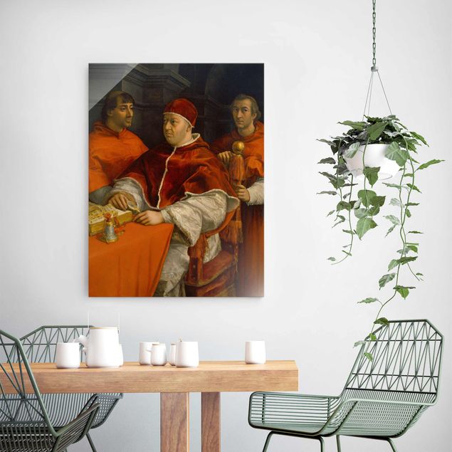 Glasbild - Kunstdruck Raffael - Bildnis von Papst Leo X. - Hoch 3:4