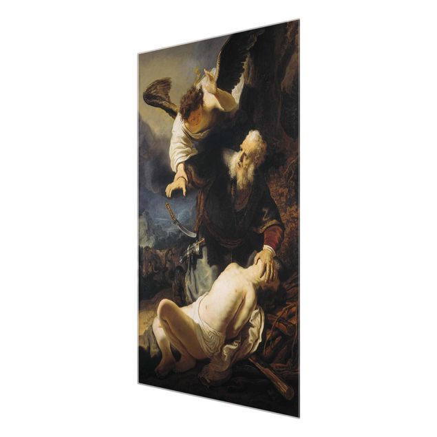 Glasbild - Kunstdruck Rembrandt van Rijn - Die Opferung Isaaks - Hoch 2:3