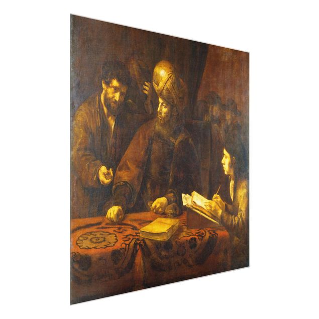 Glasbild - Kunstdruck Rembrandt van Rijn - Gleichnis von den Arbeitern im Weinberg - Quadrat 1:1