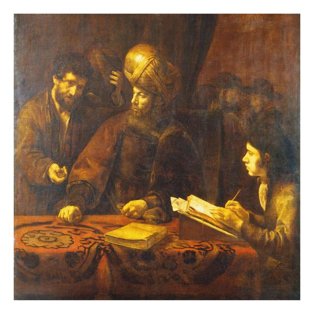 Glasbild - Kunstdruck Rembrandt van Rijn - Gleichnis von den Arbeitern im Weinberg - Quadrat 1:1