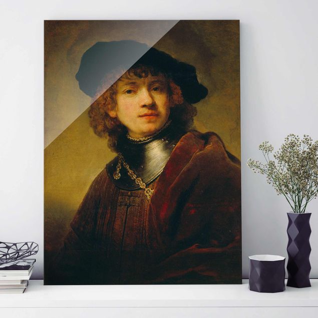 Magnettafel Glas Rembrandt van Rijn - Selbstbildnis