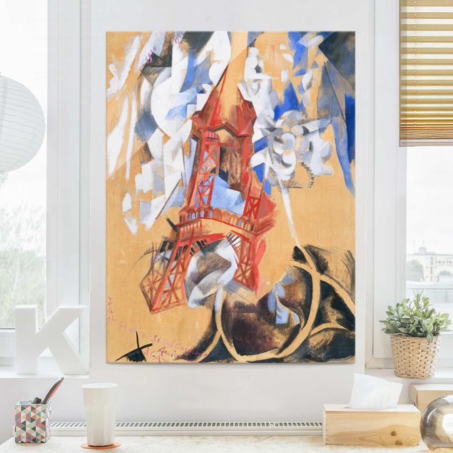 Glasbild - Kunstdruck Robert Delaunay - Der Eiffelturm - Hoch 3:4