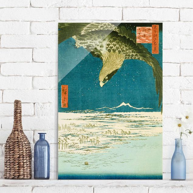Glas Magnettafel Utagawa Hiroshige - Die Hunderttausend-Tsubo-Ebene